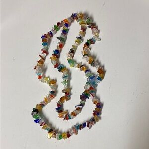 Vintage Multicolor Genuine Gemstone Necklace